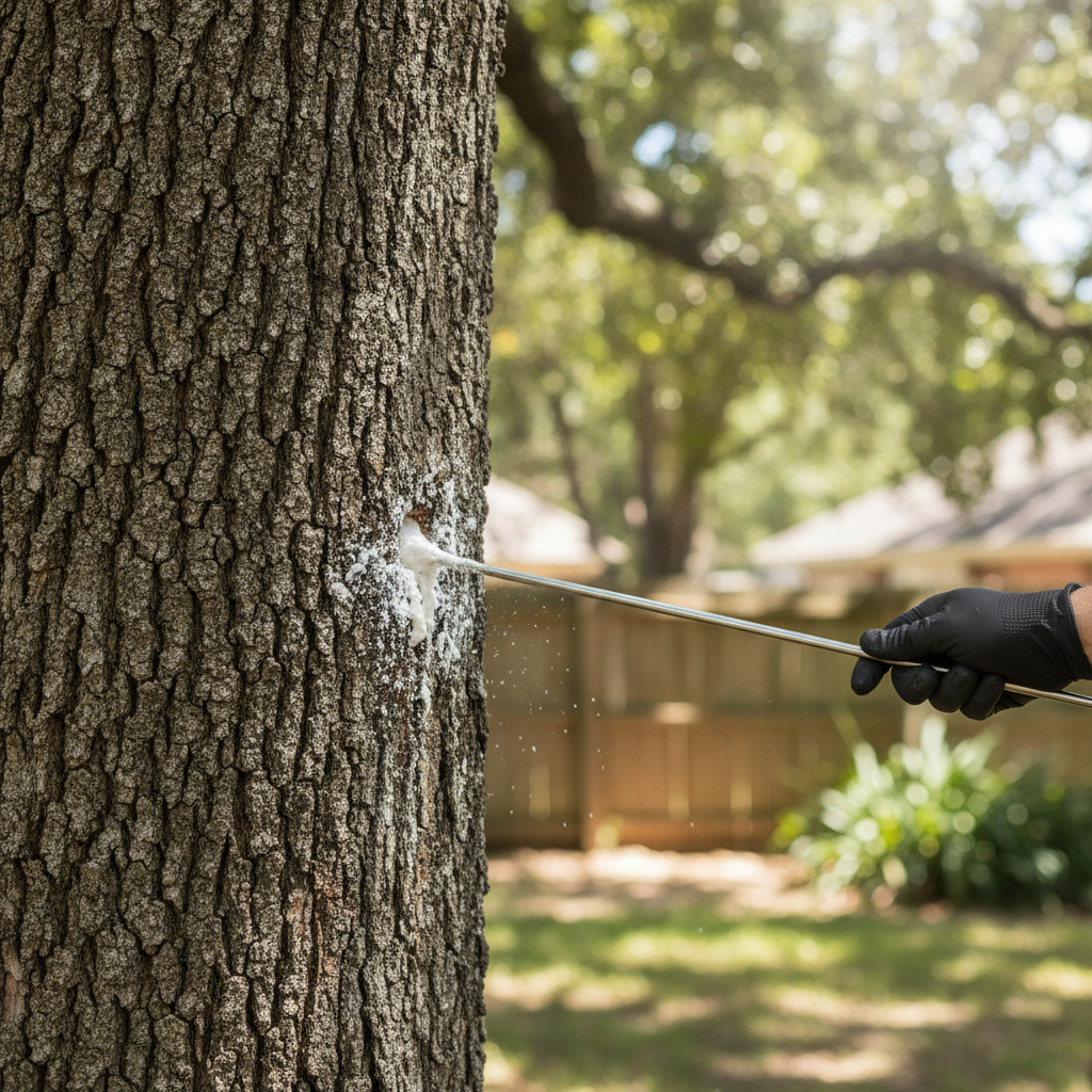 Tree Termite Treatment dont show any peoples faces just hand